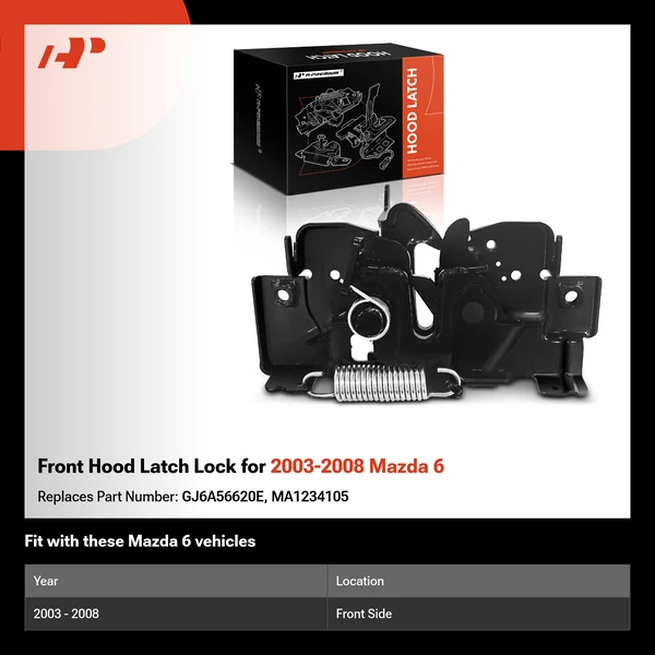 Front Hood Latch Lock for 2003-2008 Mazda 6