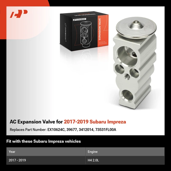 AC Expansion Valve for 2017-2019 Subaru Impreza