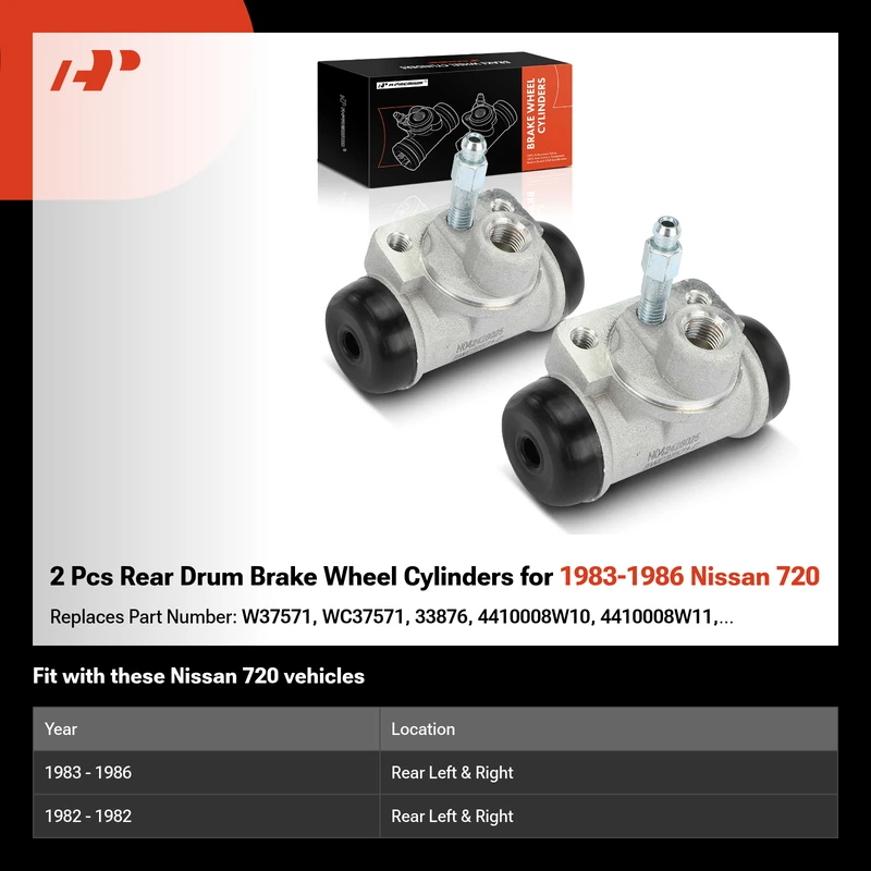 2 Pcs Rear Drum Brake Wheel Cylinders for 1983-1986 Nissan 720