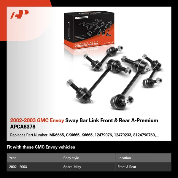 2002-2003 GMC Envoy Sway Bar Link Front & Rear A-Premium APCA8378