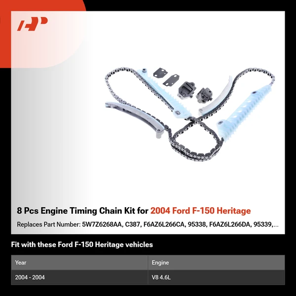 8 Pcs Engine Timing Chain Kit for 2004 Ford F-150 Heritage