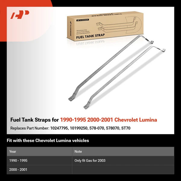 Fuel Tank Straps for 1990-1995 2000-2001 Chevrolet Lumina