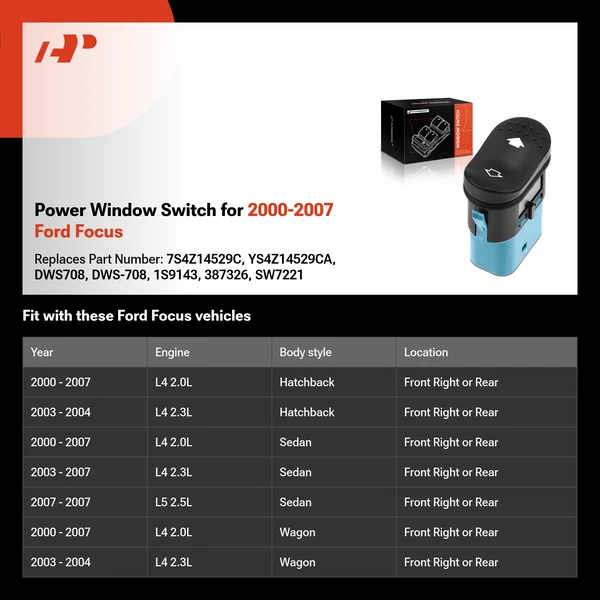 Power Window Switch for 2000-2007 Ford Focus