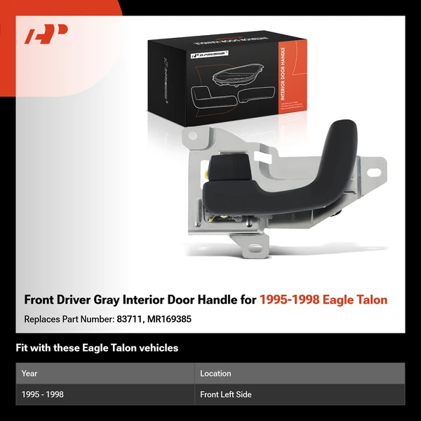 Front Driver Gray Interior Door Handle for 1995-1998 Eagle Talon