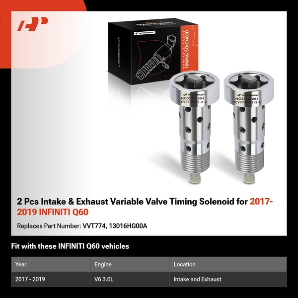 2 Pcs Intake & Exhaust Variable Valve Timing Solenoid for 2017-2019 INFINITI Q60