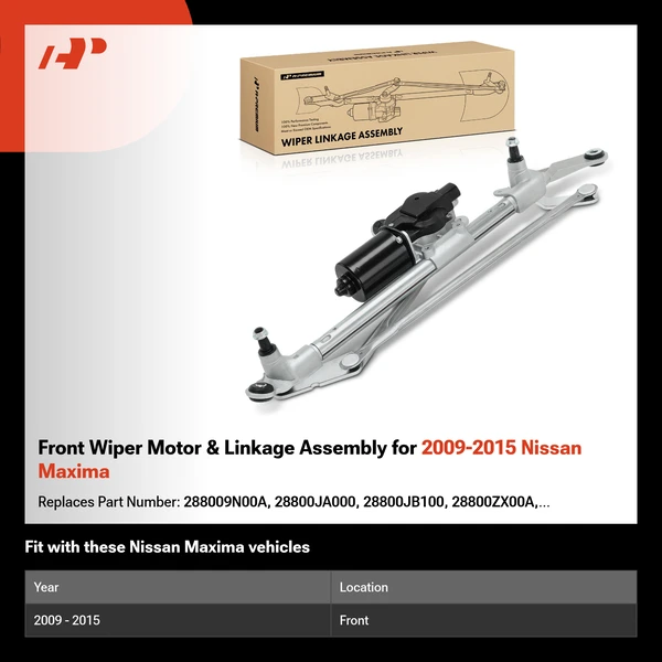 Front Wiper Motor & Linkage Assembly for 2009-2015 Nissan Maxima