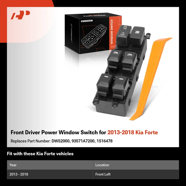 Front Driver Power Window Switch for 2013-2018 Kia Forte