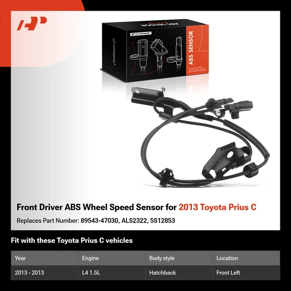 Front Driver ABS Wheel Speed Sensor for 2013 Toyota Prius C