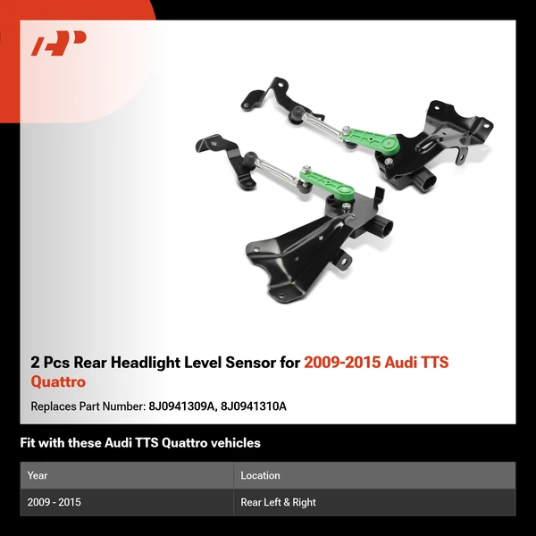2 Pcs Rear Headlight Level Sensor for 2009-2015 Audi TTS Quattro