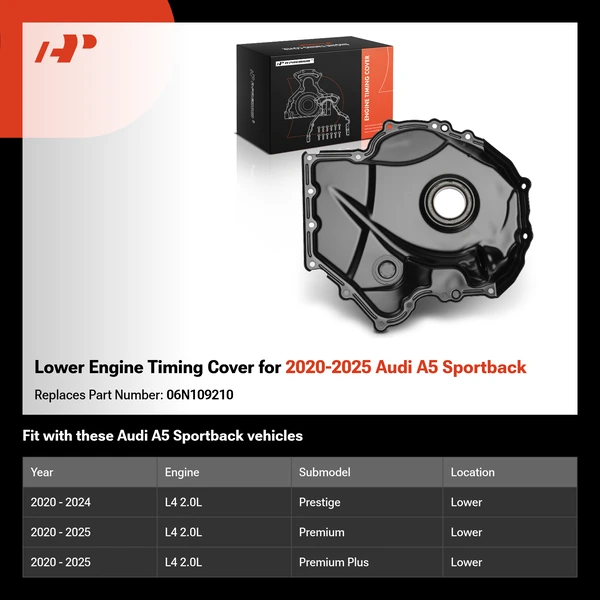 Lower Engine Timing Cover for 2020-2025 Audi A5 Sportback