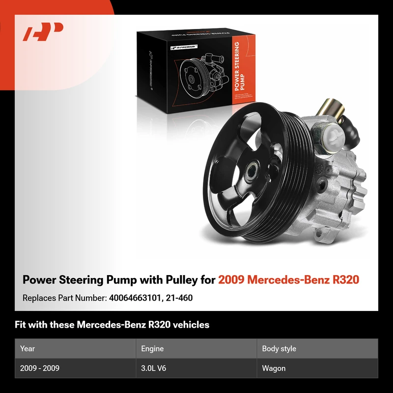 Power Steering Pump with Pulley for 2009 Mercedes-Benz R320