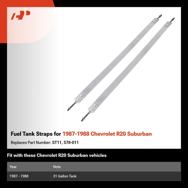 Fuel Tank Straps for 1987-1988 Chevrolet R20 Suburban