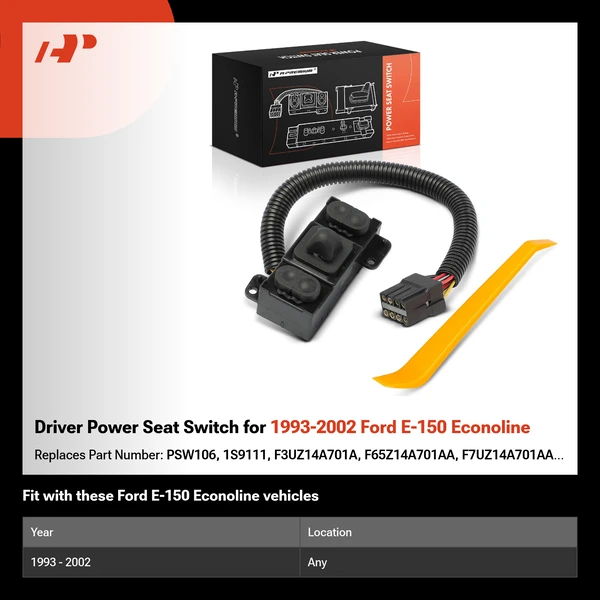 Driver Power Seat Switch for 1993-2002 Ford E-150 Econoline