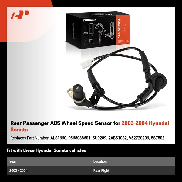Rear Passenger ABS Wheel Speed Sensor for 2003-2004 Hyundai Sonata