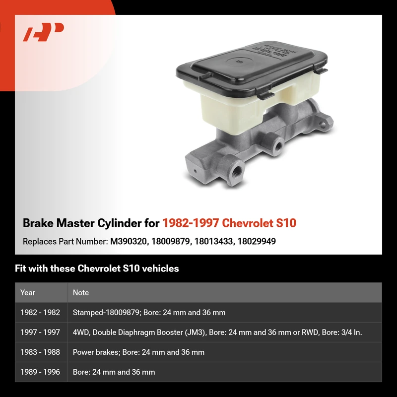 Brake Master Cylinder for 1982-1997 Chevrolet S10
