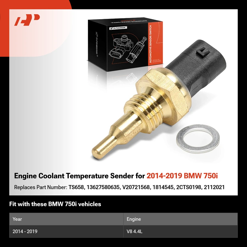 Engine Coolant Temperature Sender for 2014-2019 BMW 750i