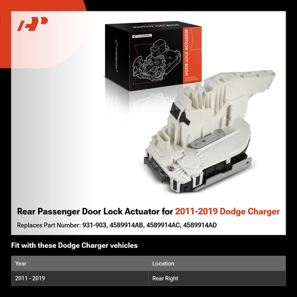 Rear Passenger Door Lock Actuator for 2011-2019 Dodge Charger