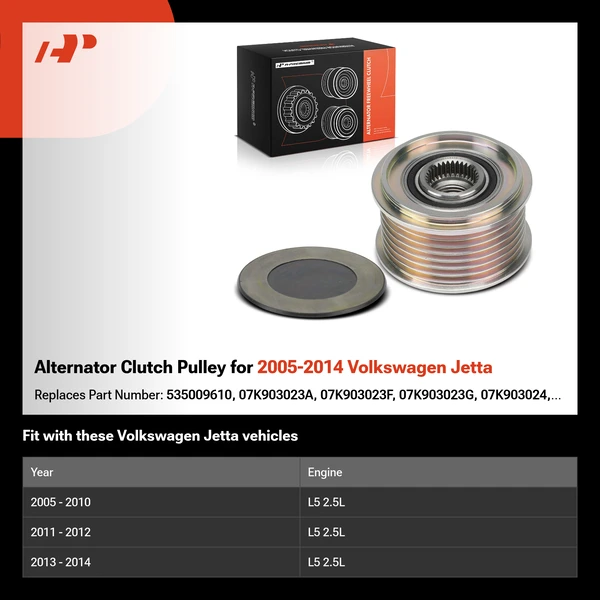 Alternator Clutch Pulley for 2005-2014 Volkswagen Jetta