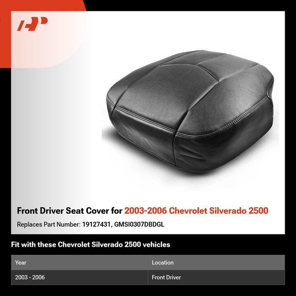 Front Driver Seat Cover for 2003-2006 Chevrolet Silverado 2500
