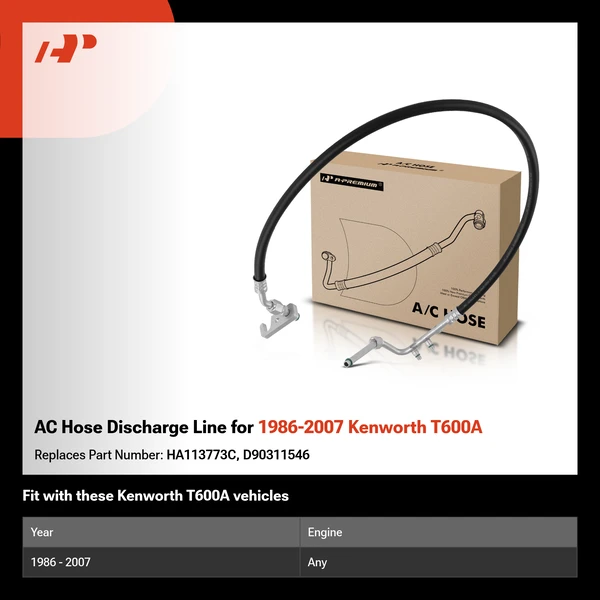 AC Hose Discharge Line for 1986-2007 Kenworth T600A