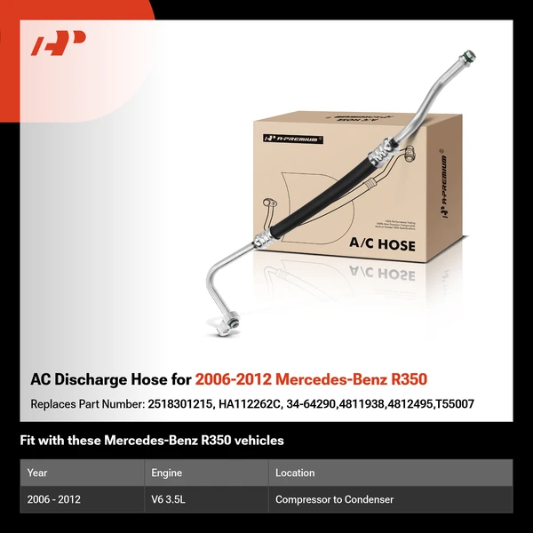 AC Discharge Hose for 2006-2012 Mercedes-Benz R350