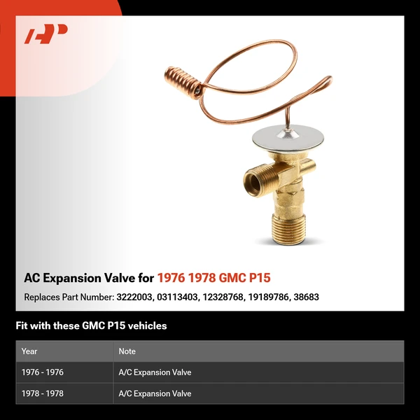 AC Expansion Valve for 1976 1978 GMC P15