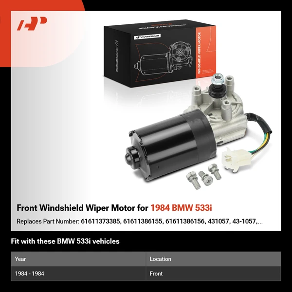 Front Windshield Wiper Motor for 1984 BMW 533i