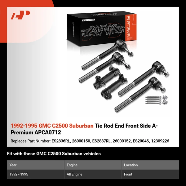 1992-1995 GMC C2500 Suburban Tie Rod End Front Side A-Premium APCA0712