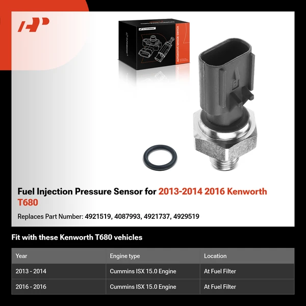 Fuel Injection Pressure Sensor for 2013-2014 2016 Kenworth T680
