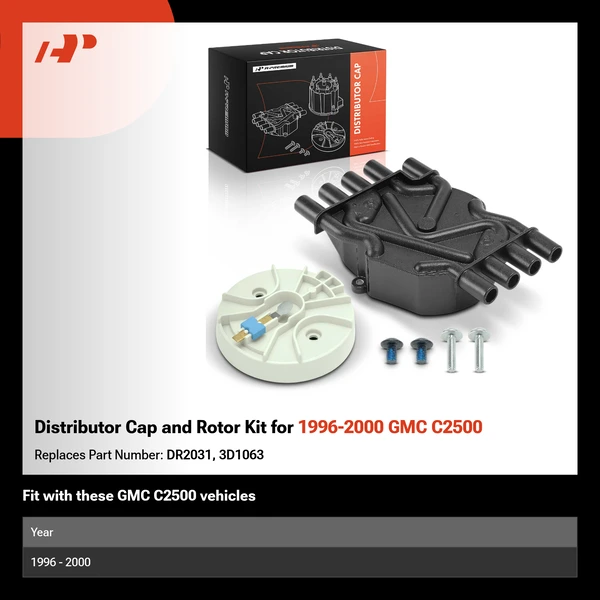 Distributor Cap and Rotor Kit for 1996-2000 GMC C2500