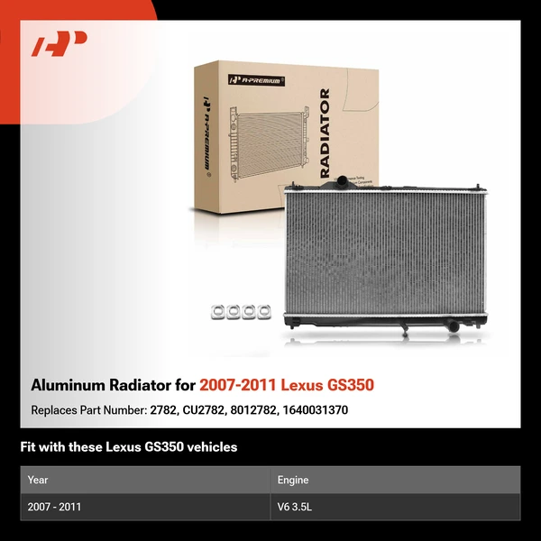 Aluminum Radiator for 2007-2011 Lexus GS350
