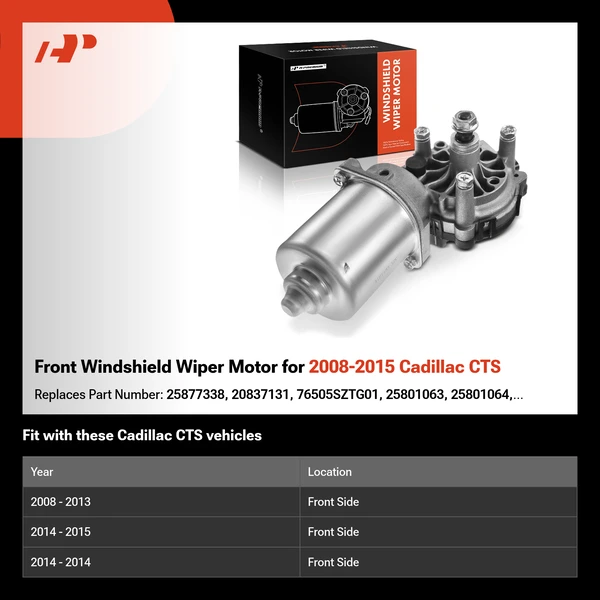 Front Windshield Wiper Motor for 2008-2015 Cadillac CTS
