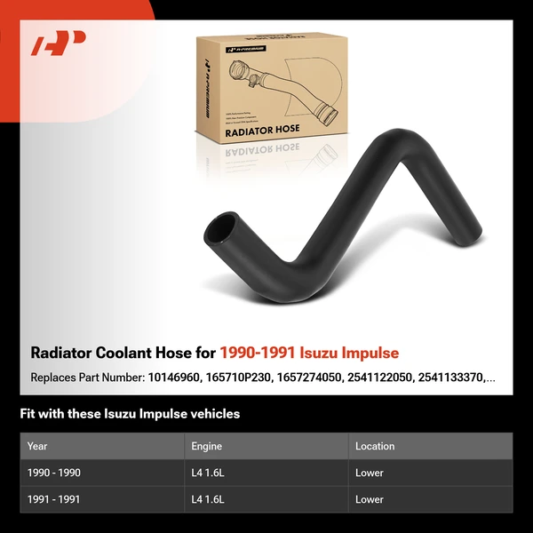 Radiator Coolant Hose for 1990-1991 Isuzu Impulse