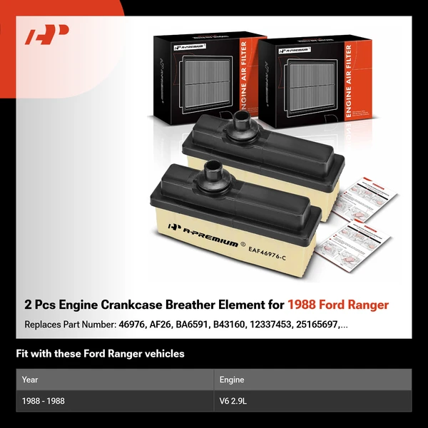 2 Pcs Engine Crankcase Breather Element for 1988 Ford Ranger