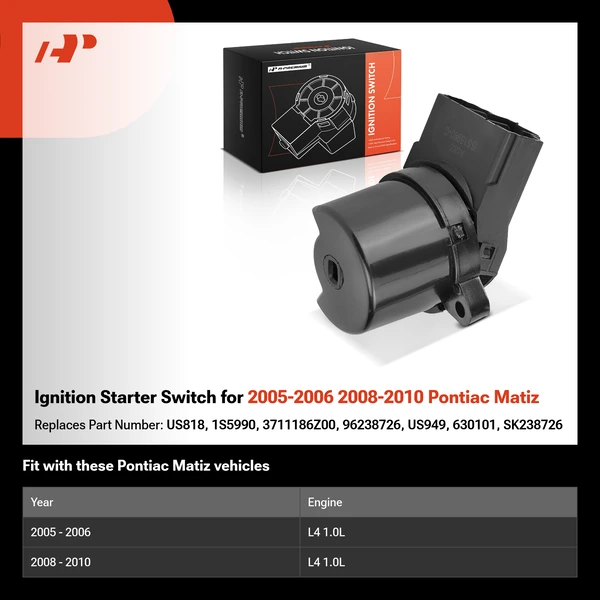 Ignition Starter Switch for 2005-2006 2008-2010 Pontiac Matiz
