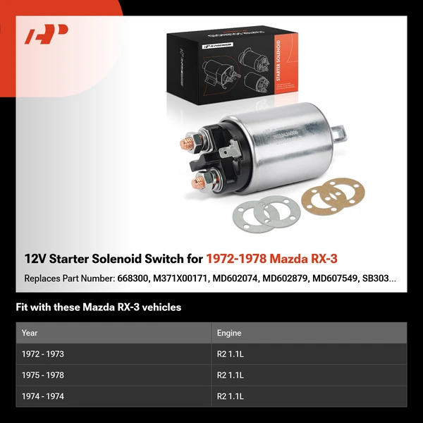 12V Starter Solenoid Switch for 1972-1978 Mazda RX-3