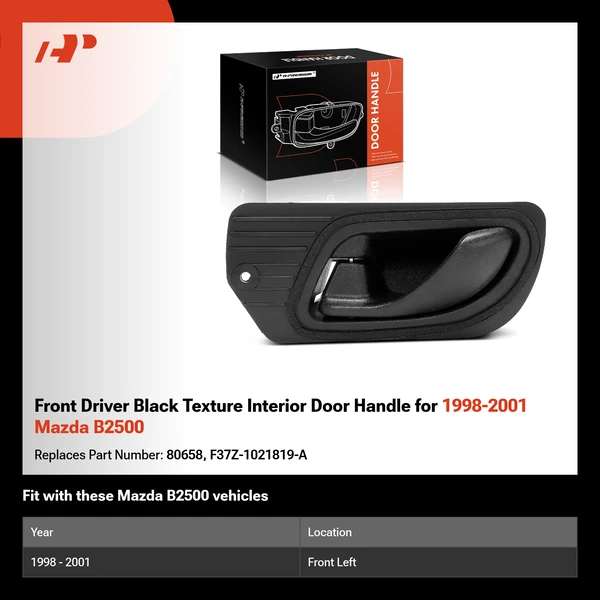 Front Driver Black Texture Interior Door Handle for 1998-2001 Mazda B2500
