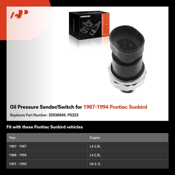 Oil Pressure Sender/Switch for 1987-1994 Pontiac Sunbird