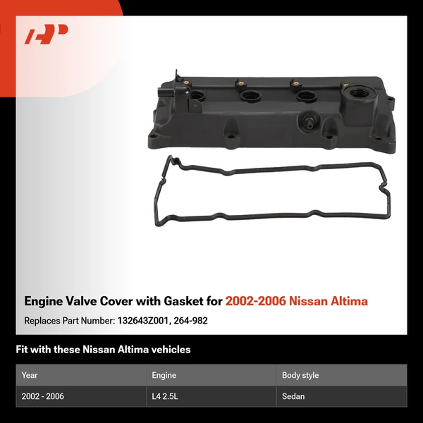 Engine Valve Cover with Gasket for 2002-2006 Nissan Altima