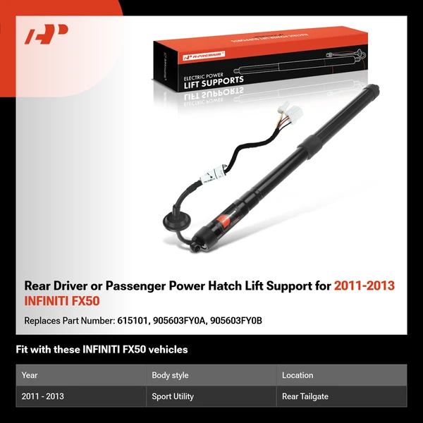 Rear Driver or Passenger Power Hatch Lift Support for 2011-2013 INFINITI FX50