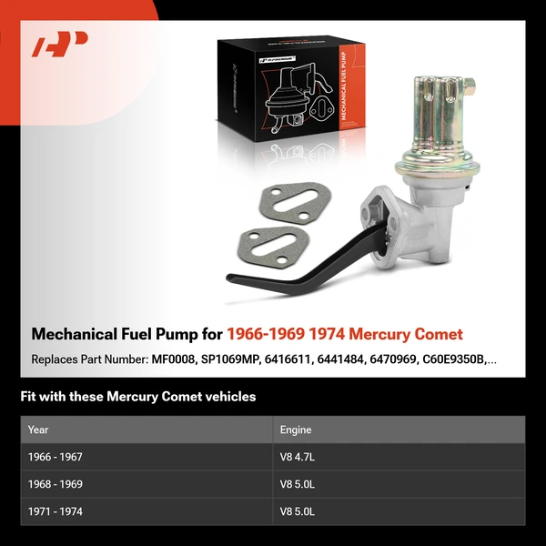 Mechanical Fuel Pump for 1966-1969 1974 Mercury Comet