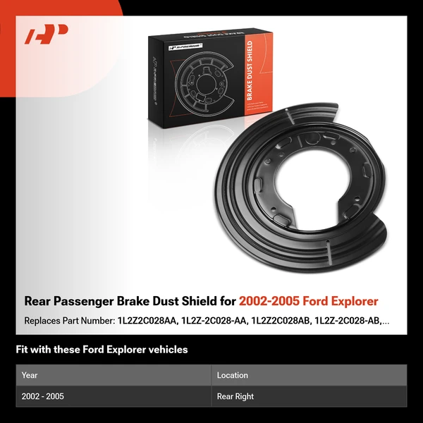 Rear Passenger Brake Dust Shield for 2002-2005 Ford Explorer