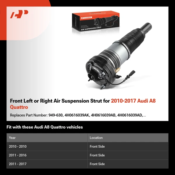 Front Left or Right Air Suspension Strut for 2010-2017 Audi A8 Quattro