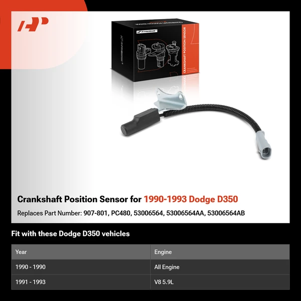 Crankshaft Position Sensor for 1990-1993 Dodge D350