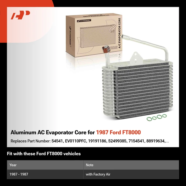 Aluminum AC Evaporator Core for 1987 Ford FT8000