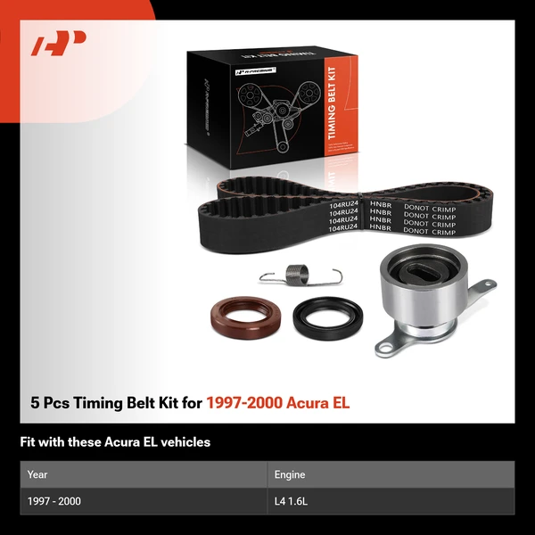 5 Pcs Timing Belt Kit for 1997-2000 Acura EL