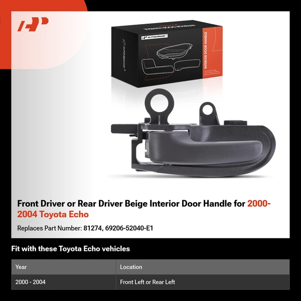 Front Driver or Rear Driver Beige Interior Door Handle for 2000-2004 Toyota Echo