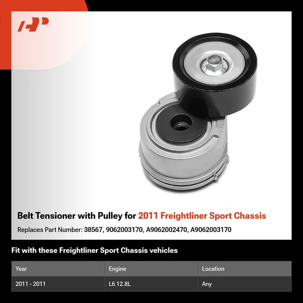 Belt Tensioner with Pulley for 2011 Freightliner Sport Chassis