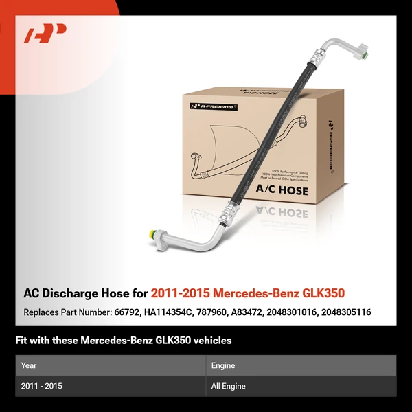 AC Discharge Hose for 2011-2015 Mercedes-Benz GLK350