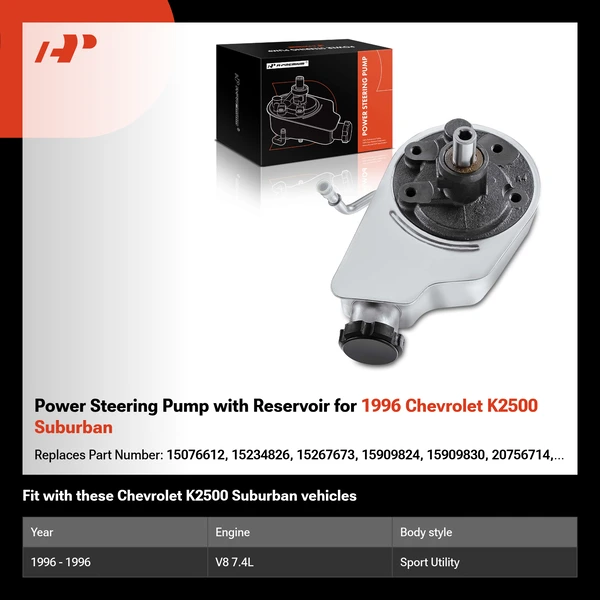 Power Steering Pump with Reservoir for 1996 Chevrolet K2500 Suburban